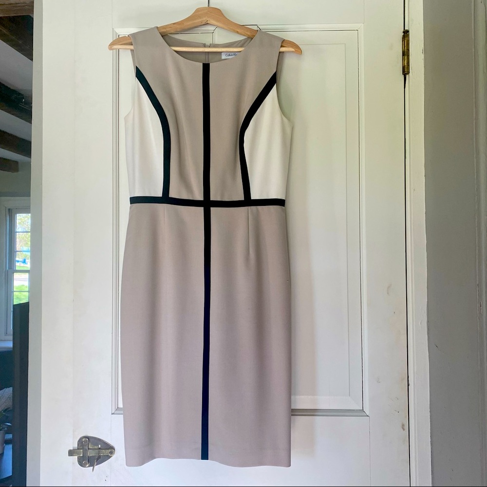 Calvin Klein Sleeveless Colorblock Sheath Dress